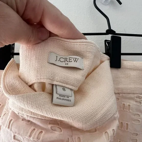 J. Crew Eyelet Trim Shorts‎ in Peach Women's 8 - Picture 2 of 6
